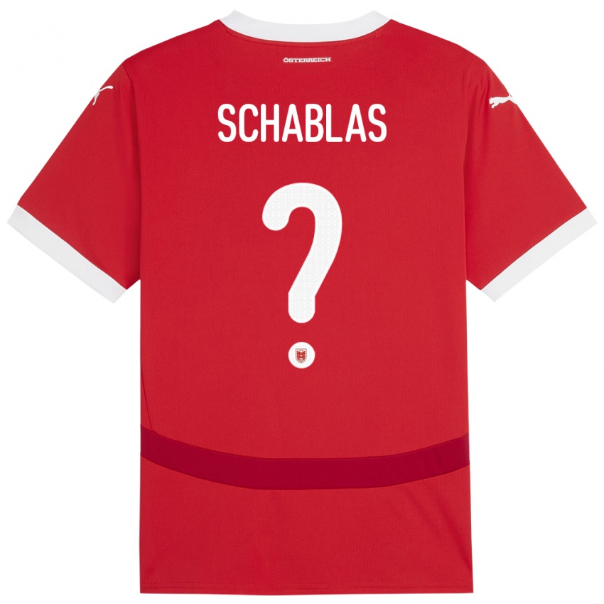 Hombre Camiseta Austria Matteo Schablas #0 Rojo 1ª Equipación 24-26 La Camisa Argentina