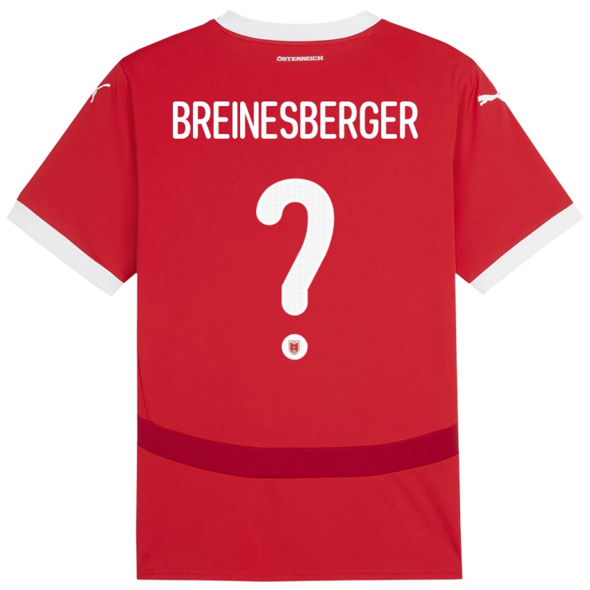 Hombre Camiseta Austria Christoph Breinesberger #0 Rojo 1ª Equipación 24-26 La Camisa Argentina