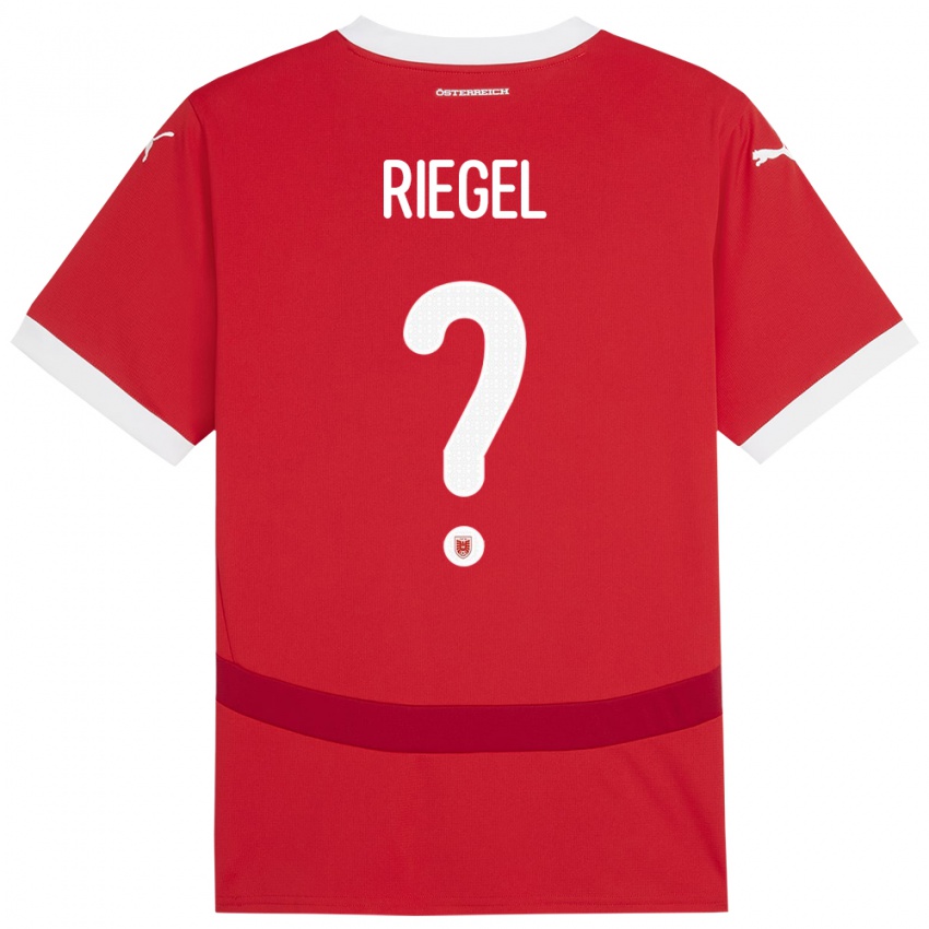Hombre Camiseta Austria Adrian Riegel #0 Rojo 1ª Equipación 24-26 La Camisa Argentina