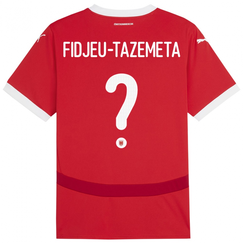 Hombre Camiseta Austria Thierry Fidjeu-Tazemeta #0 Rojo 1ª Equipación 24-26 La Camisa Argentina