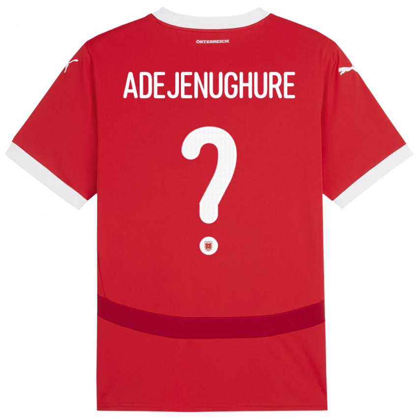 Hombre Camiseta Austria Oghenetejiri Adejenughure #0 Rojo 1ª Equipación 24-26 La Camisa Argentina