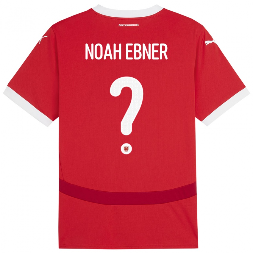 Hombre Camiseta Austria Noah Ebner #0 Rojo 1ª Equipación 24-26 La Camisa Argentina