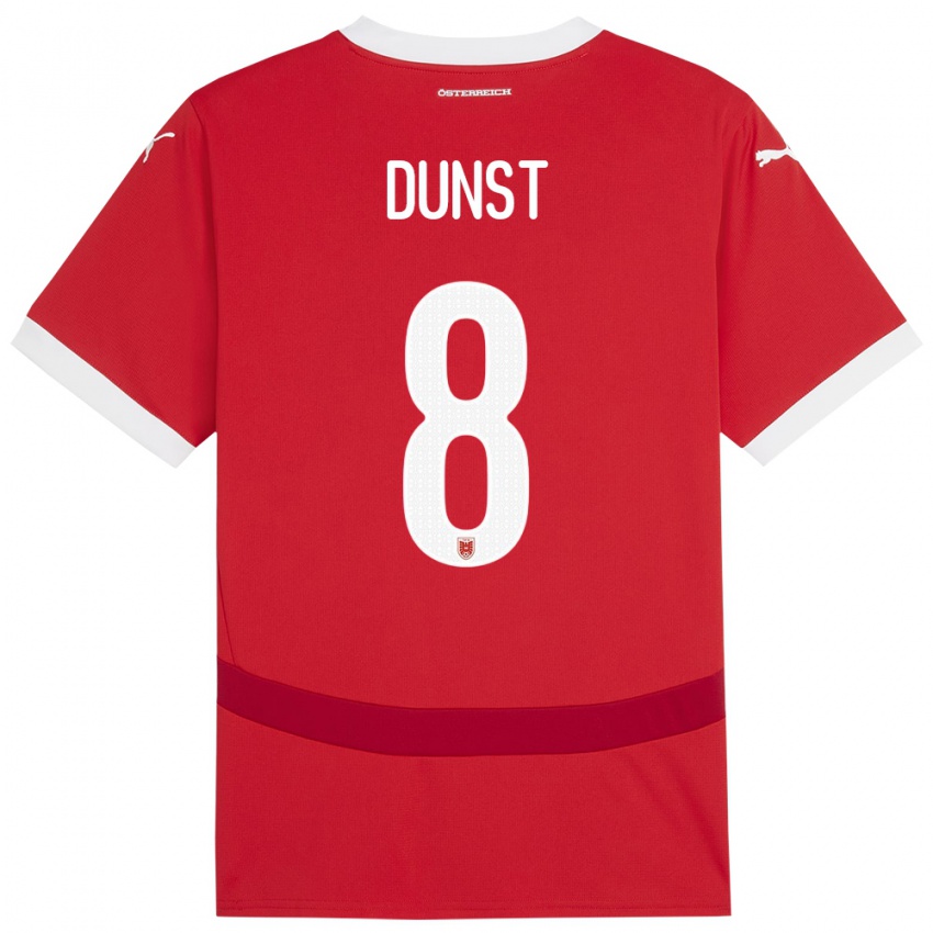 Hombre Camiseta Austria Barbara Dunst #8 Rojo 1ª Equipación 24-26 La Camisa Argentina