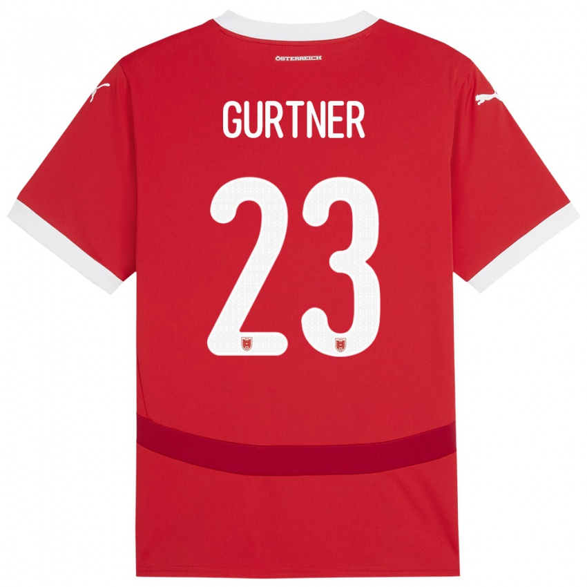 Hombre Camiseta Austria Andrea Gurtner #23 Rojo 1ª Equipación 24-26 La Camisa Argentina