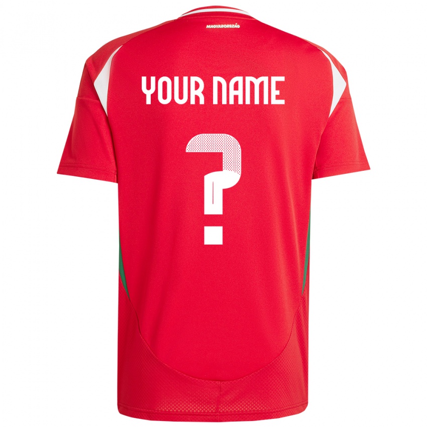 Hombre Camiseta Hungría Su Nombre #0 Rojo 1ª Equipación 24-26 La Camisa Argentina