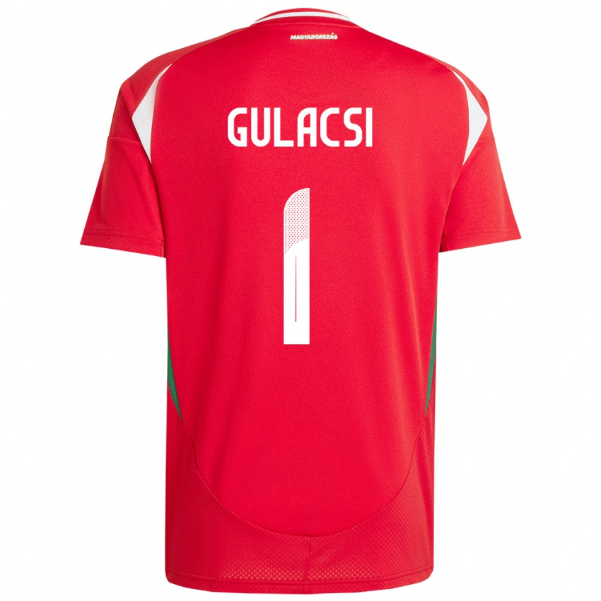 Hombre Camiseta Hungría Péter Gulácsi #1 Rojo 1ª Equipación 24-26 La Camisa Argentina