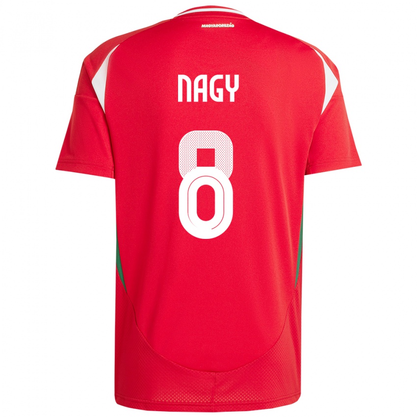 Hombre Camiseta Hungría Ádám Nagy #8 Rojo 1ª Equipación 24-26 La Camisa Argentina