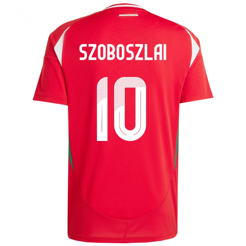 Hombre Camiseta Hungría Dominik Szoboszlai #10 Rojo 1ª Equipación 24-26 La Camisa Argentina