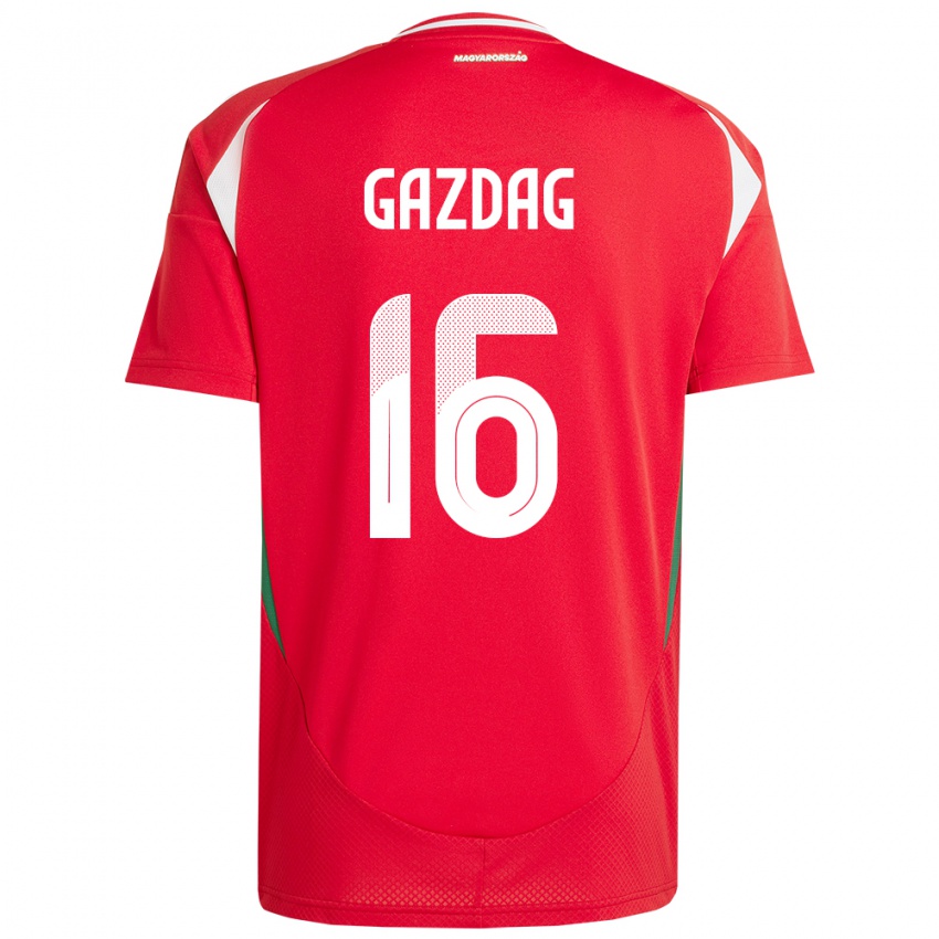 Hombre Camiseta Hungría Dániel Gazdag #16 Rojo 1ª Equipación 24-26 La Camisa Argentina