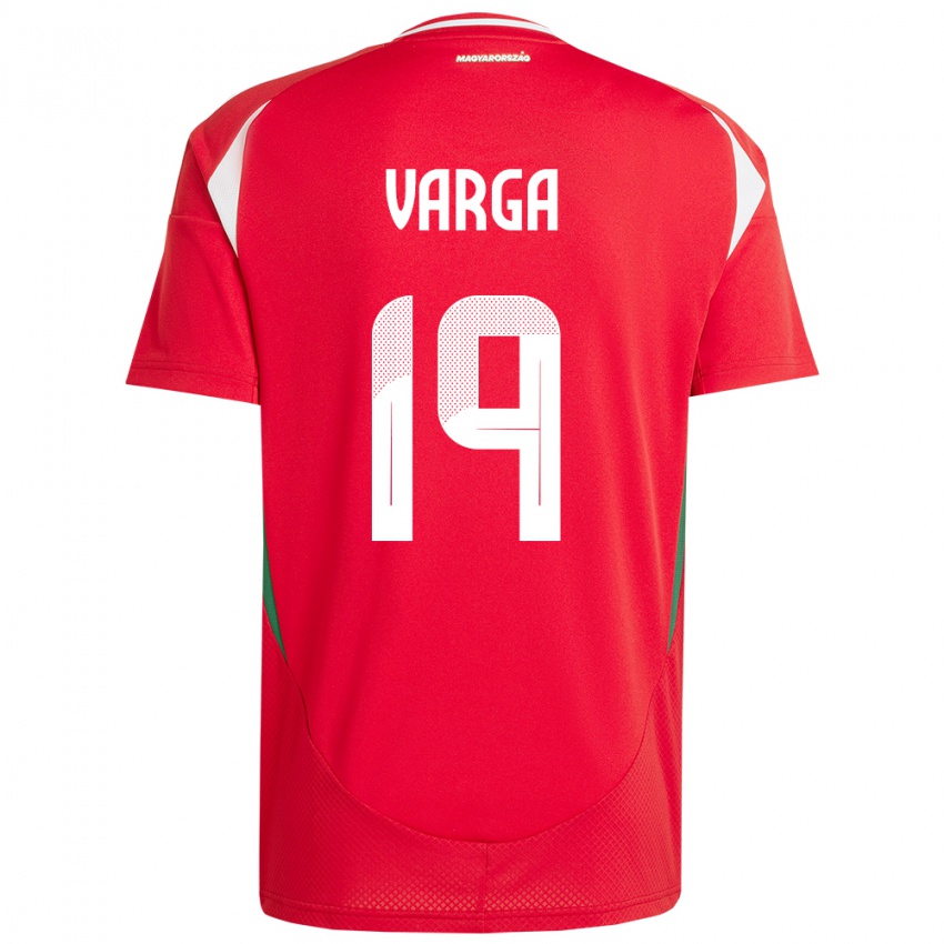 Hombre Camiseta Hungría Barnabás Varga #19 Rojo 1ª Equipación 24-26 La Camisa Argentina