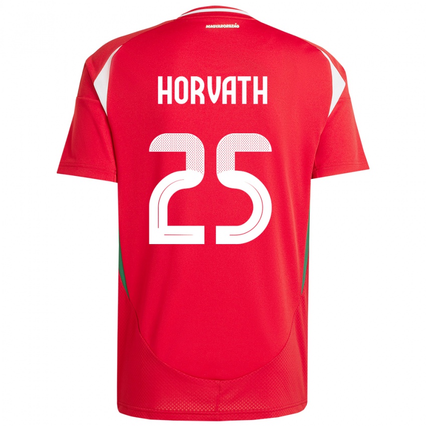 Hombre Camiseta Hungría Krisztofer Horváth #25 Rojo 1ª Equipación 24-26 La Camisa Argentina