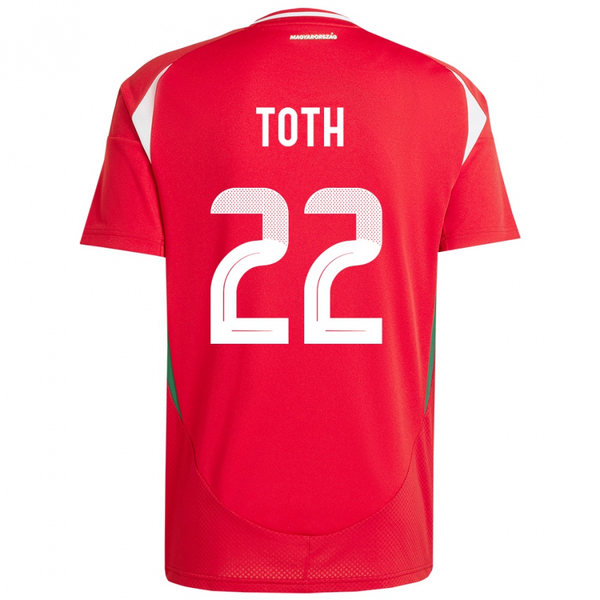 Hombre Camiseta Hungría Balázs Tóth #22 Rojo 1ª Equipación 24-26 La Camisa Argentina