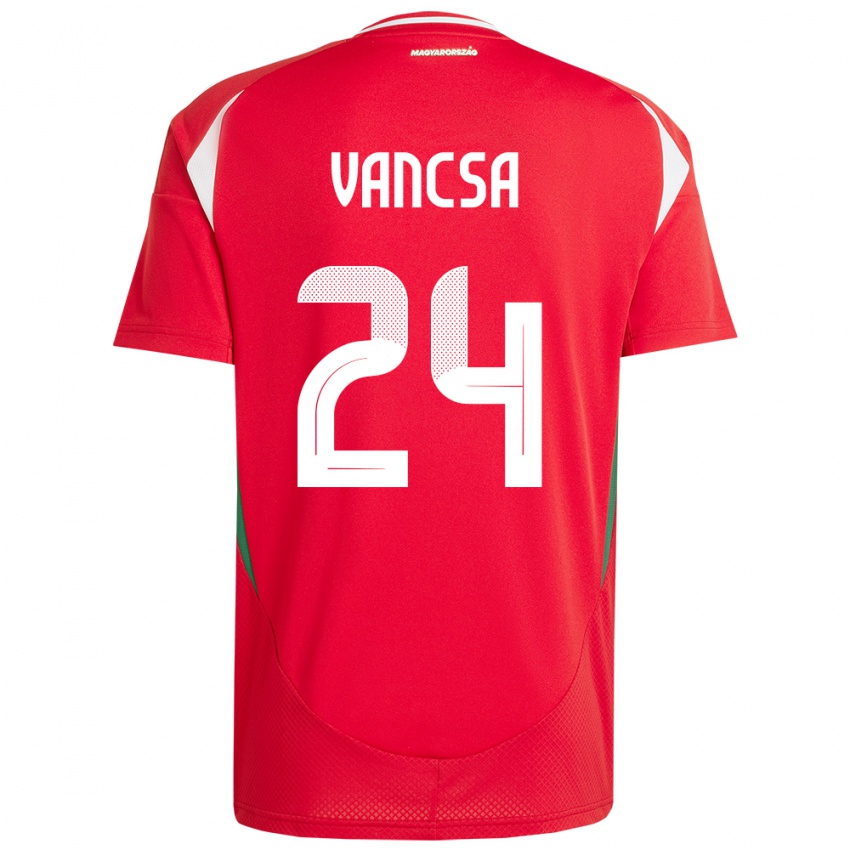 Hombre Camiseta Hungría Zalán Vancsa #24 Rojo 1ª Equipación 24-26 La Camisa Argentina