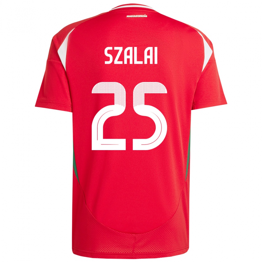 Hombre Camiseta Hungría Gábor Szalai #25 Rojo 1ª Equipación 24-26 La Camisa Argentina