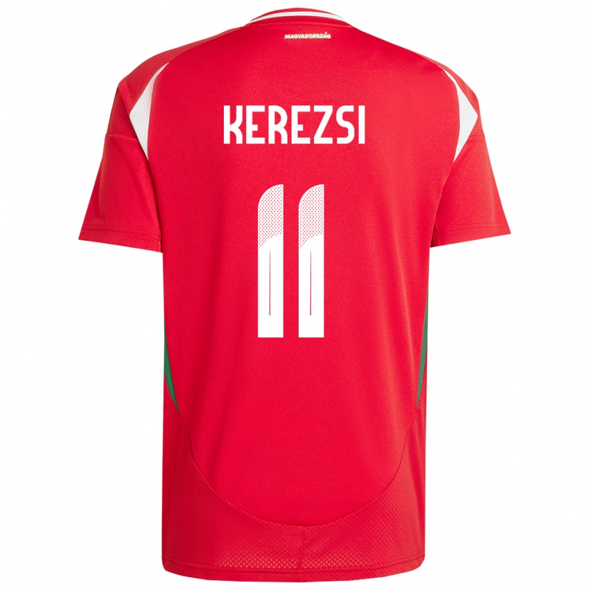 Hombre Camiseta Hungría Zalán Kerezsi #11 Rojo 1ª Equipación 24-26 La Camisa Argentina