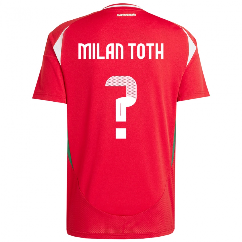 Hombre Camiseta Hungría Milán Tóth #0 Rojo 1ª Equipación 24-26 La Camisa Argentina