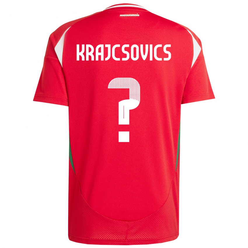 Hombre Camiseta Hungría Ábel Krajcsovics #0 Rojo 1ª Equipación 24-26 La Camisa Argentina