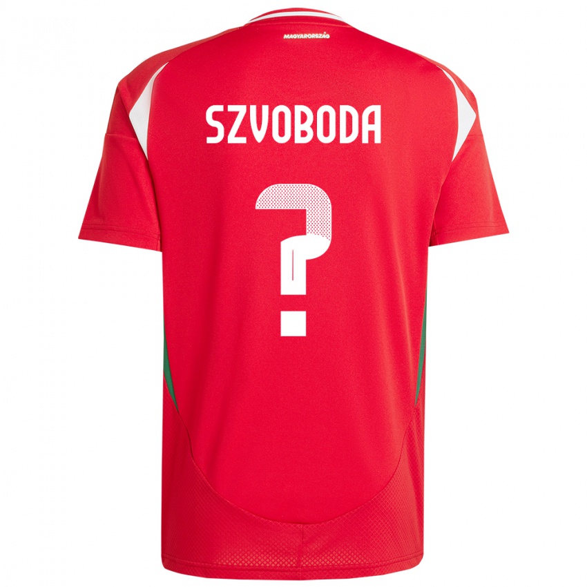 Hombre Camiseta Hungría Dániel Szvoboda #0 Rojo 1ª Equipación 24-26 La Camisa Argentina