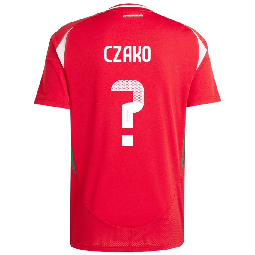 Hombre Camiseta Hungría Milán Czakó #0 Rojo 1ª Equipación 24-26 La Camisa Argentina