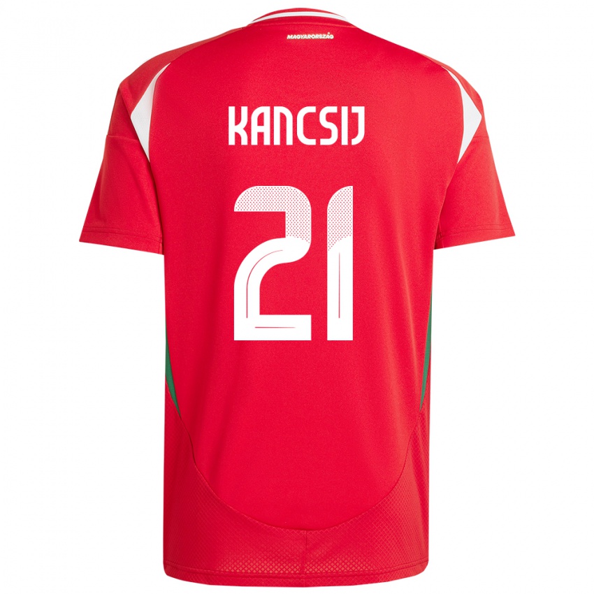 Hombre Camiseta Hungría Artúr Kancsij #21 Rojo 1ª Equipación 24-26 La Camisa Argentina