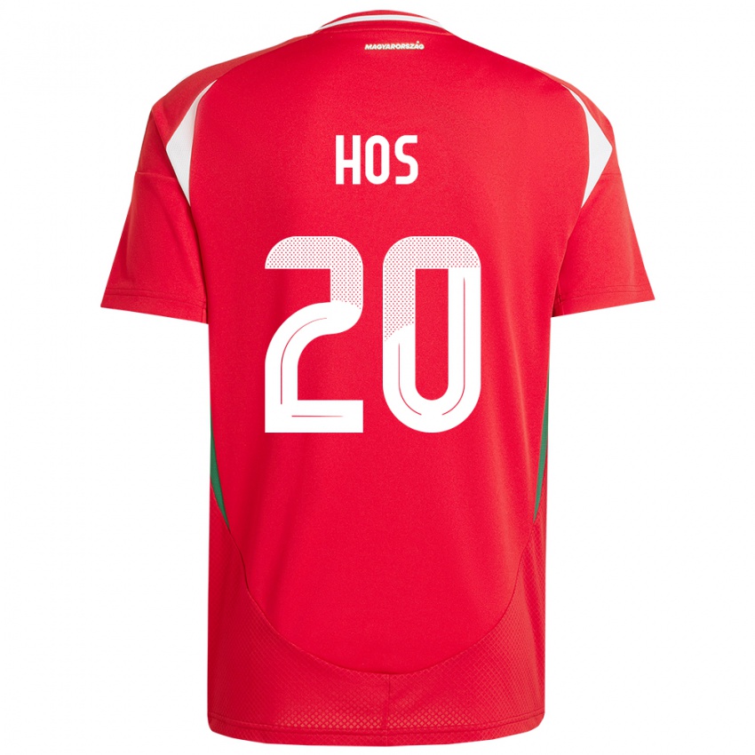 Hombre Camiseta Hungría Zsombor Hős #20 Rojo 1ª Equipación 24-26 La Camisa Argentina