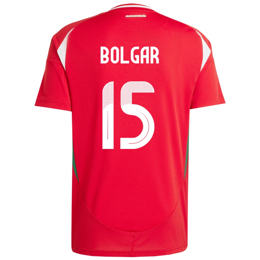 Hombre Camiseta Hungría Botond Bolgár #15 Rojo 1ª Equipación 24-26 La Camisa Argentina