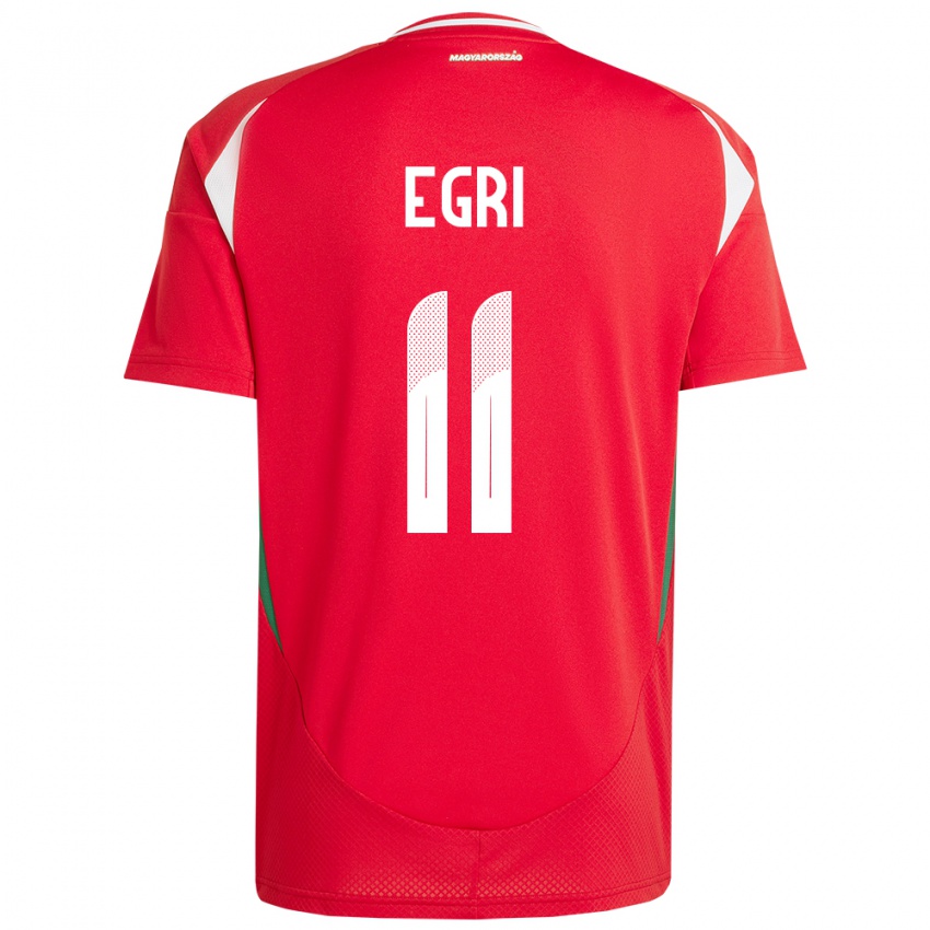 Hombre Camiseta Hungría Imre Egri #11 Rojo 1ª Equipación 24-26 La Camisa Argentina