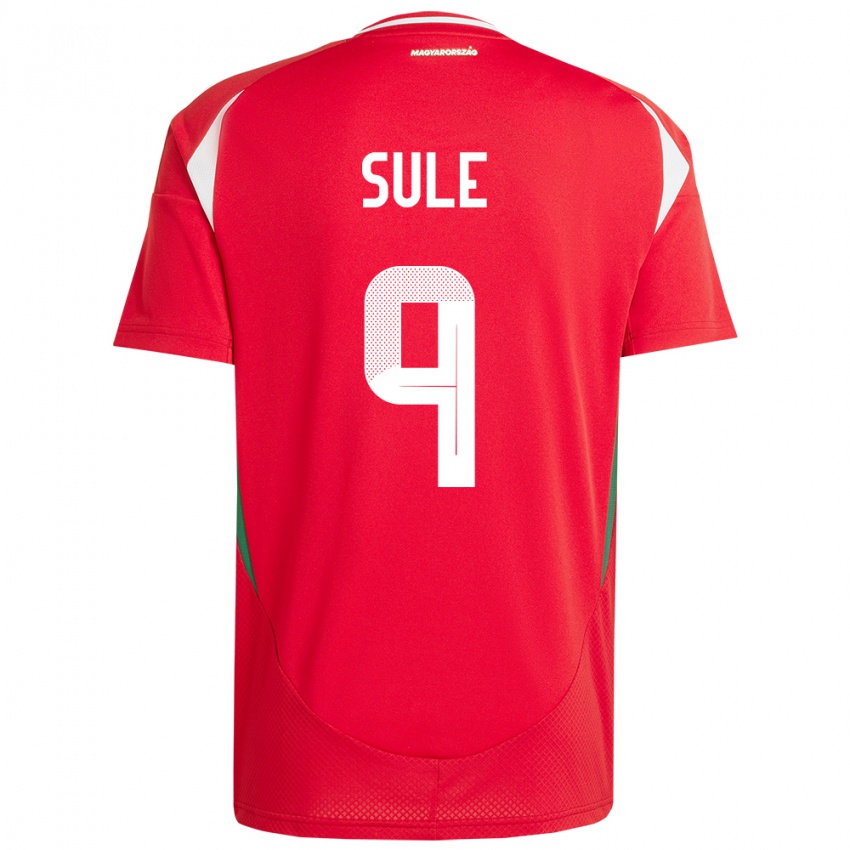 Hombre Camiseta Hungría Dóra Süle #9 Rojo 1ª Equipación 24-26 La Camisa Argentina