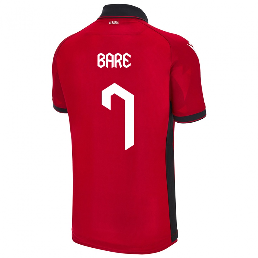 Hombre Camiseta Albania Keidi Bare #7 Rojo 1ª Equipación 24-26 La Camisa Argentina