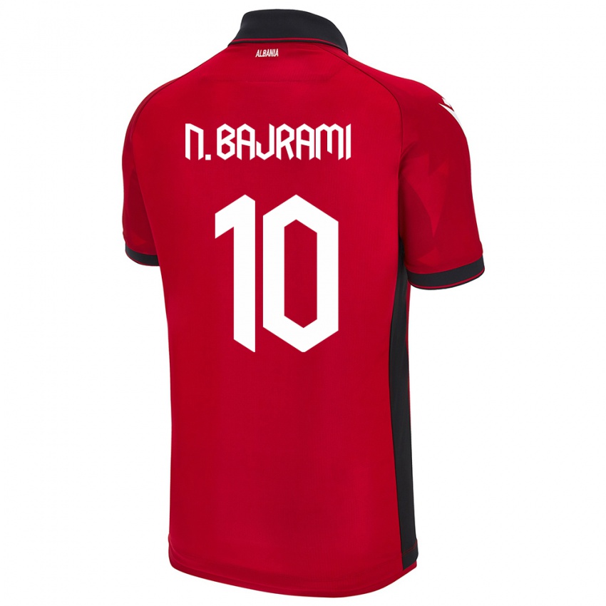 Hombre Camiseta Albania Nedim Bajrami #10 Rojo 1ª Equipación 24-26 La Camisa Argentina