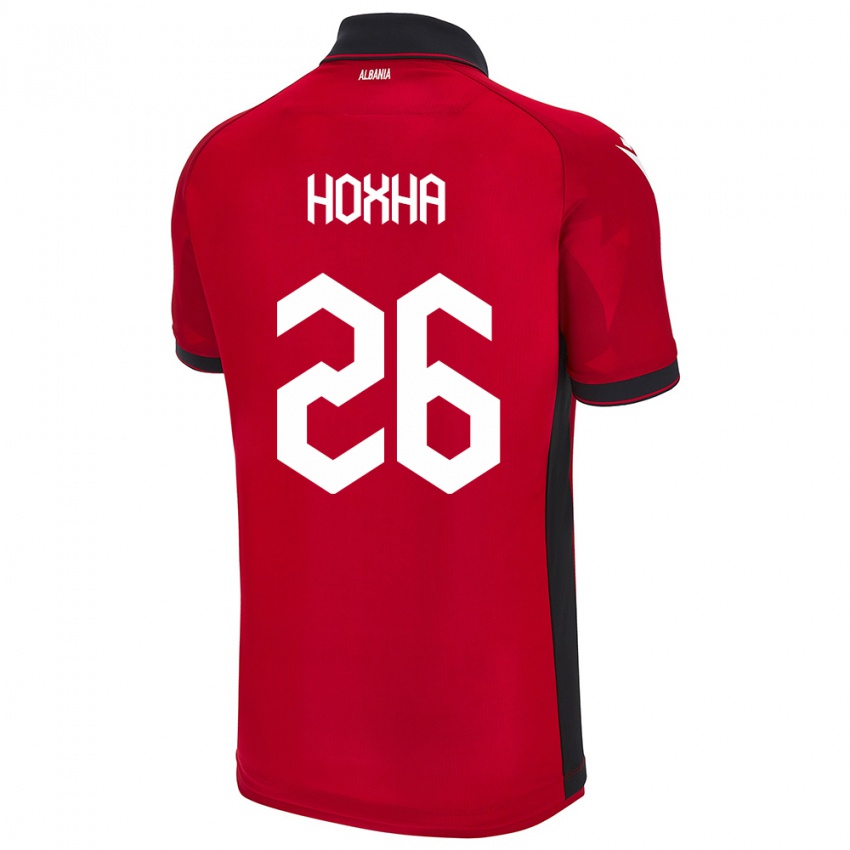 Hombre Camiseta Albania Arbër Hoxha #26 Rojo 1ª Equipación 24-26 La Camisa Argentina