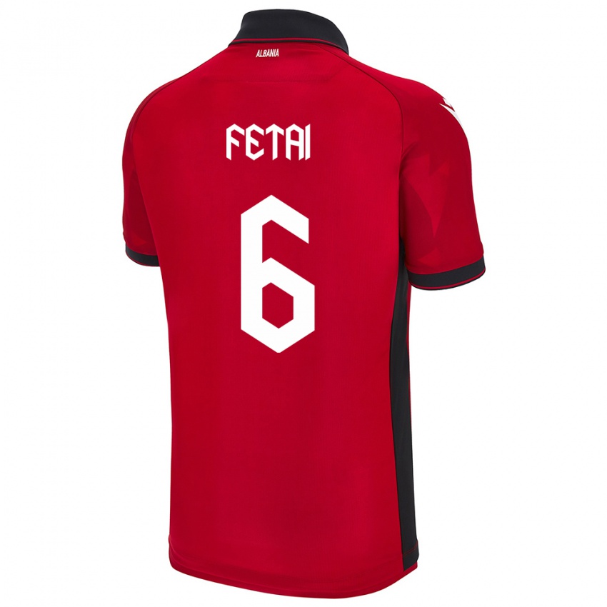 Hombre Camiseta Albania Feta Fetai #6 Rojo 1ª Equipación 24-26 La Camisa Argentina