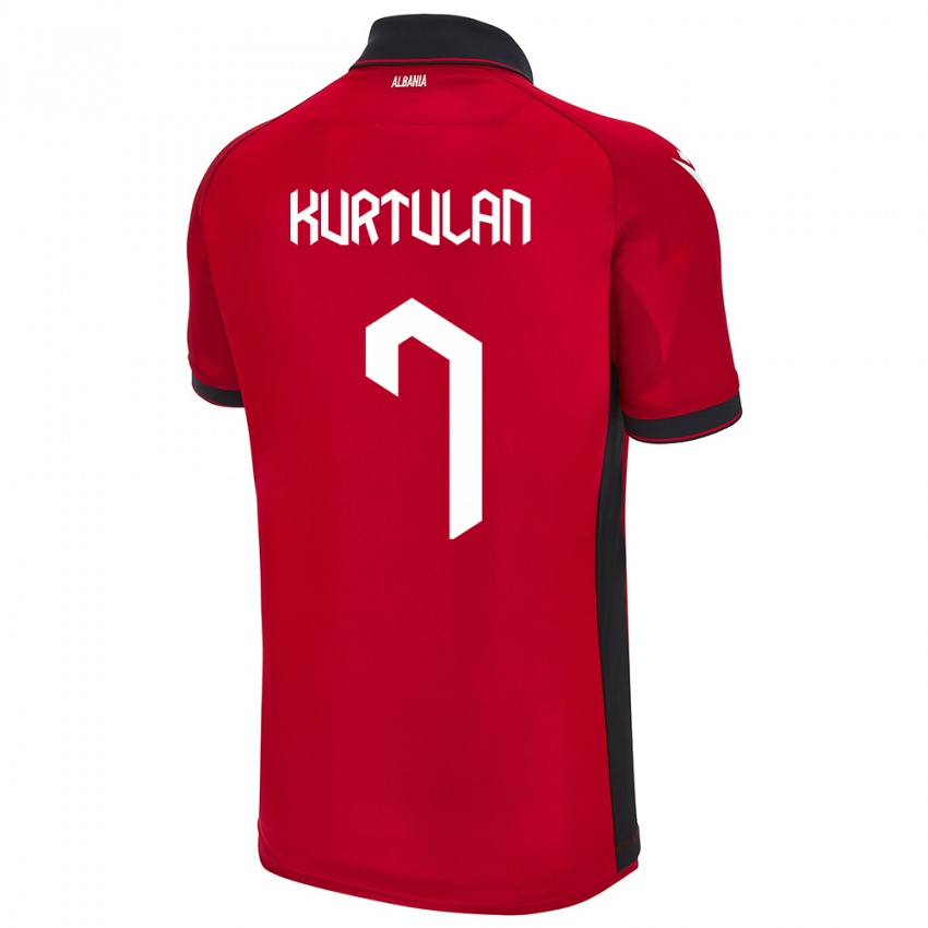 Hombre Camiseta Albania Arda Kurtulan #7 Rojo 1ª Equipación 24-26 La Camisa Argentina