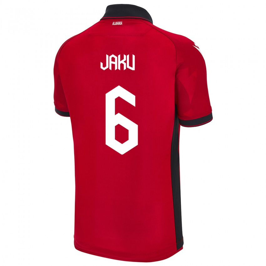 Hombre Camiseta Albania Jordi Jaku #6 Rojo 1ª Equipación 24-26 La Camisa Argentina