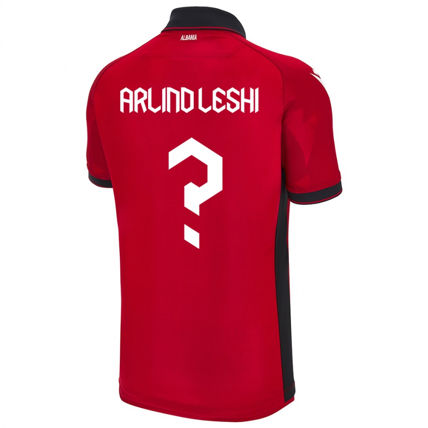 Hombre Camiseta Albania Arlind Leshi #0 Rojo 1ª Equipación 24-26 La Camisa Argentina