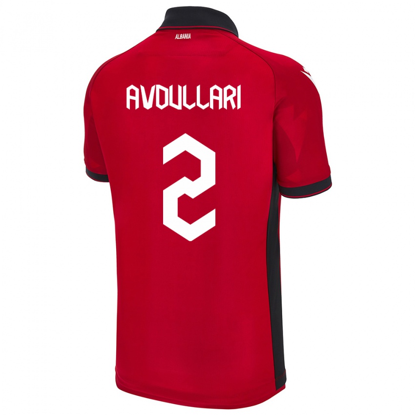 Hombre Camiseta Albania Davide Avdullari #2 Rojo 1ª Equipación 24-26 La Camisa Argentina