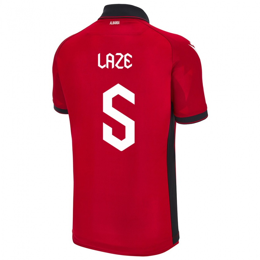 Hombre Camiseta Albania Jetmir Laze #5 Rojo 1ª Equipación 24-26 La Camisa Argentina