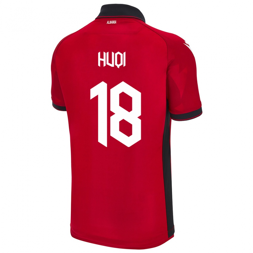 Hombre Camiseta Albania Mattia Huqi #18 Rojo 1ª Equipación 24-26 La Camisa Argentina