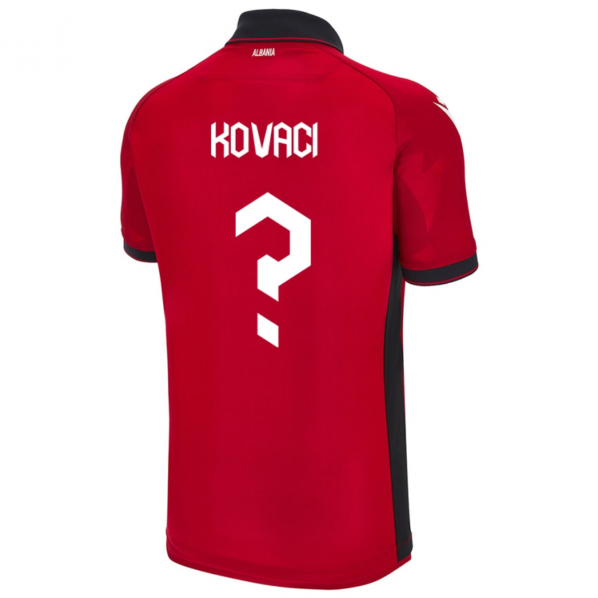 Hombre Camiseta Albania Milan Kovaci #0 Rojo 1ª Equipación 24-26 La Camisa Argentina