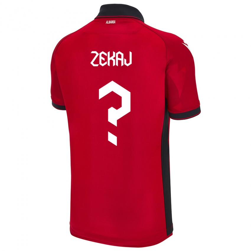 Hombre Camiseta Albania Alvin Zekaj #0 Rojo 1ª Equipación 24-26 La Camisa Argentina