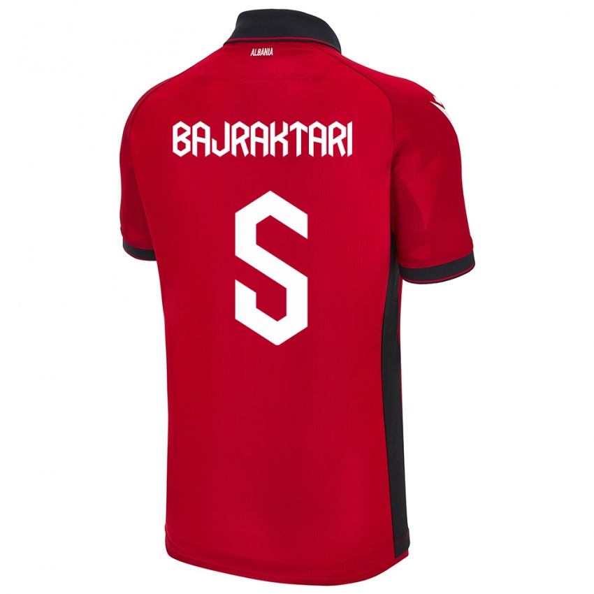 Hombre Camiseta Albania Arbiona Bajraktari #5 Rojo 1ª Equipación 24-26 La Camisa Argentina