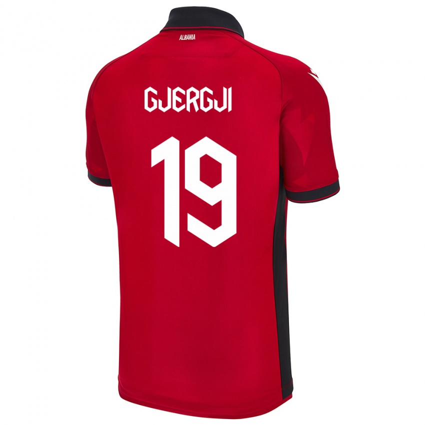 Hombre Camiseta Albania Matilda Gjergji #19 Rojo 1ª Equipación 24-26 La Camisa Argentina