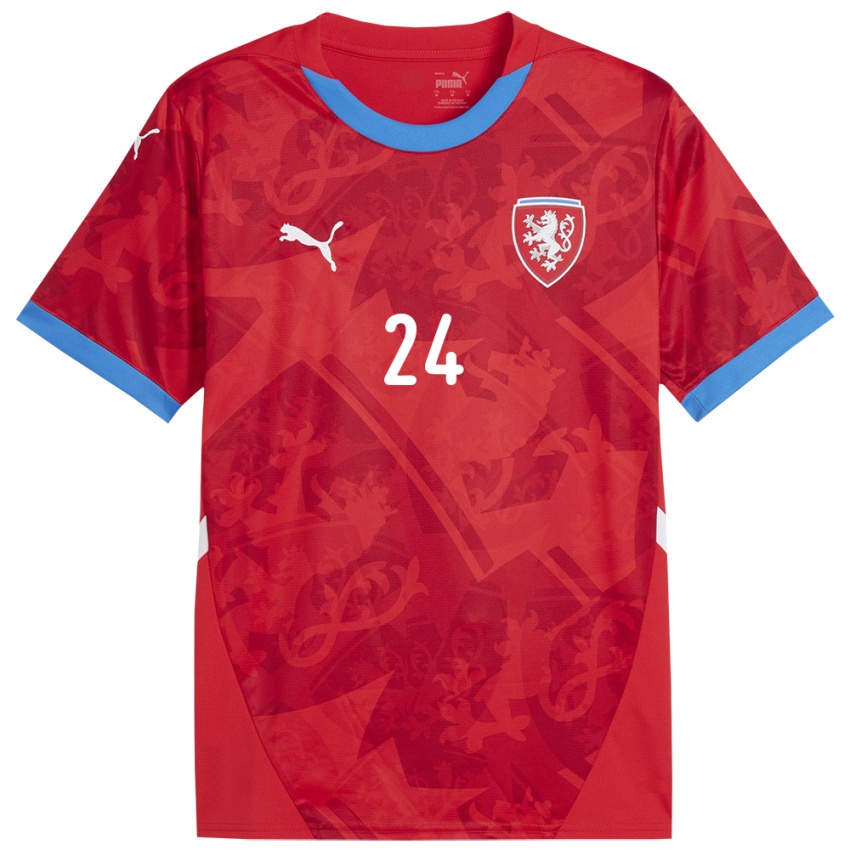 Hombre Camiseta Chequia Tomas Vlcek #24 Rojo 1ª Equipación 24-26 La Camisa Argentina