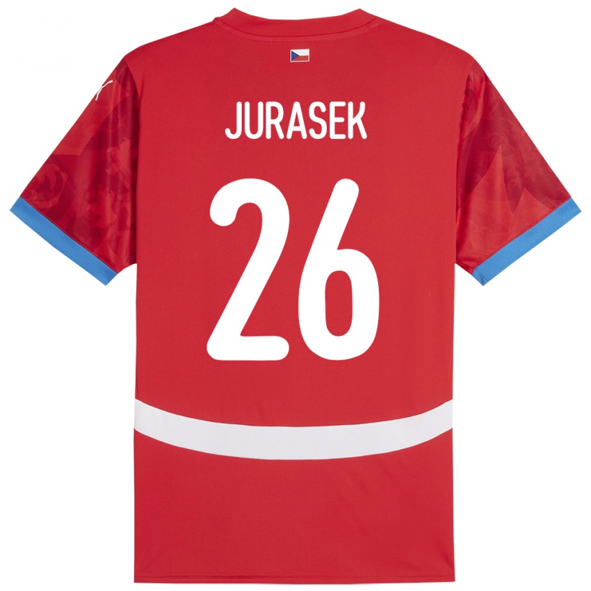 Hombre Camiseta Chequia Matej Jurasek #26 Rojo 1ª Equipación 24-26 La Camisa Argentina