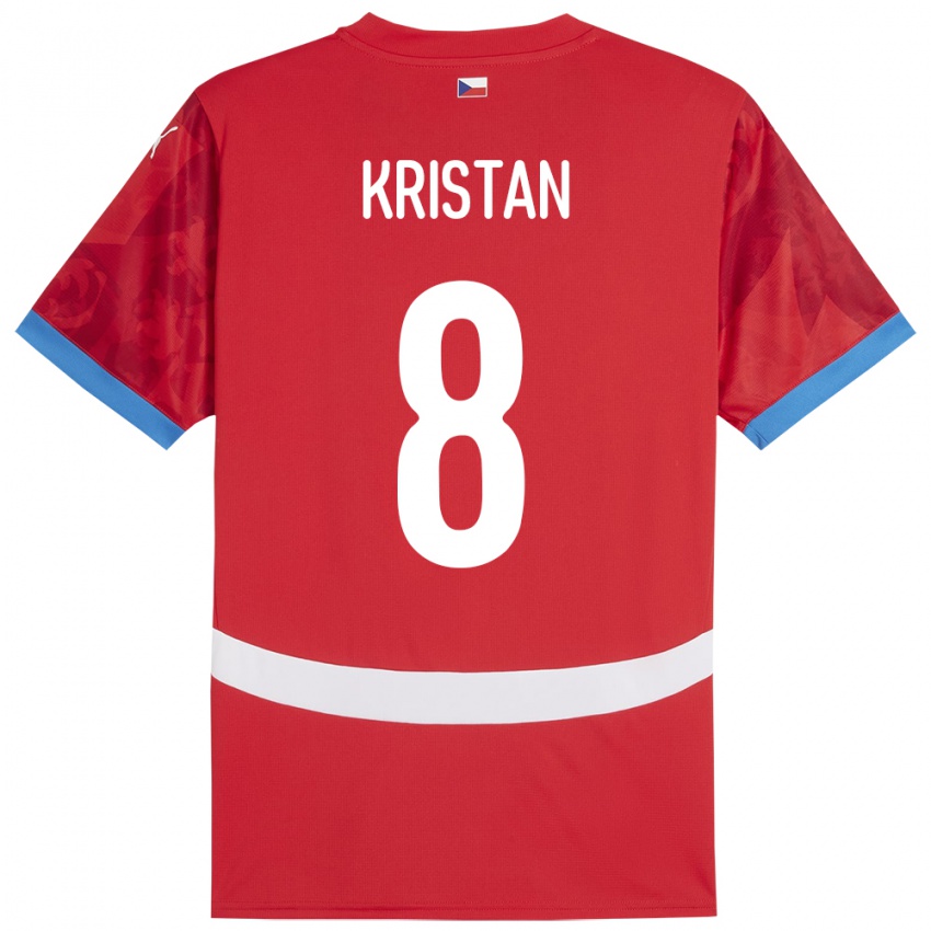 Hombre Camiseta Chequia Jakub Kristan #8 Rojo 1ª Equipación 24-26 La Camisa Argentina