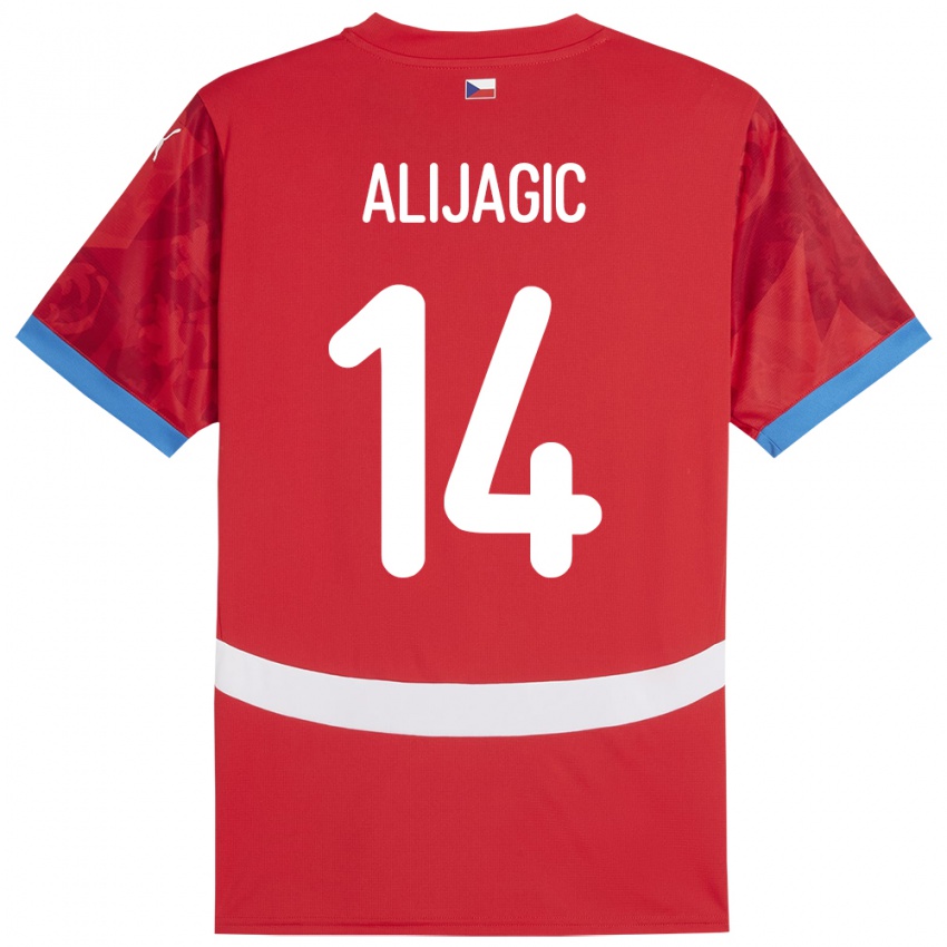 Hombre Camiseta Chequia Denis Alijagic #14 Rojo 1ª Equipación 24-26 La Camisa Argentina