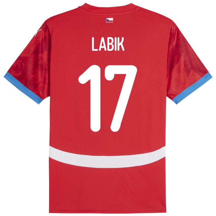 Hombre Camiseta Chequia Albert Labik #17 Rojo 1ª Equipación 24-26 La Camisa Argentina