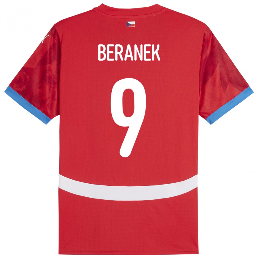 Hombre Camiseta Chequia Marek Beranek #9 Rojo 1ª Equipación 24-26 La Camisa Argentina