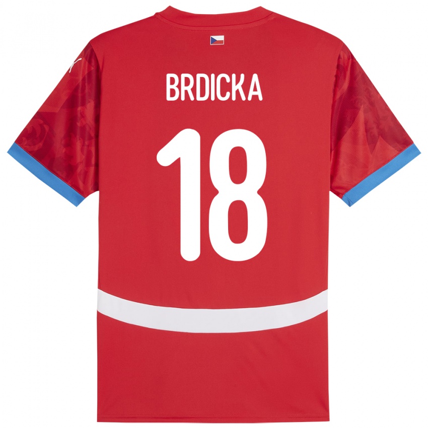 Hombre Camiseta Chequia Filip Brdicka #18 Rojo 1ª Equipación 24-26 La Camisa Argentina