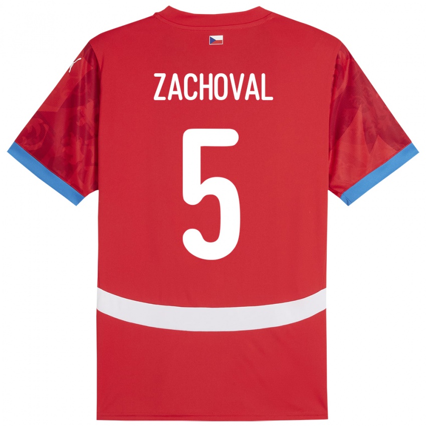 Hombre Camiseta Chequia Matej Zachoval #5 Rojo 1ª Equipación 24-26 La Camisa Argentina